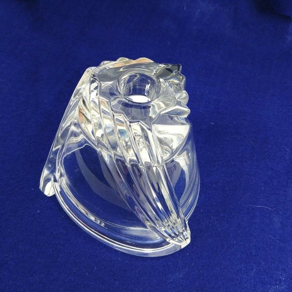 Candle Holder Candy Nut Bowl Triangle Swirl Design Glass 4" H - Picture 8 of 8